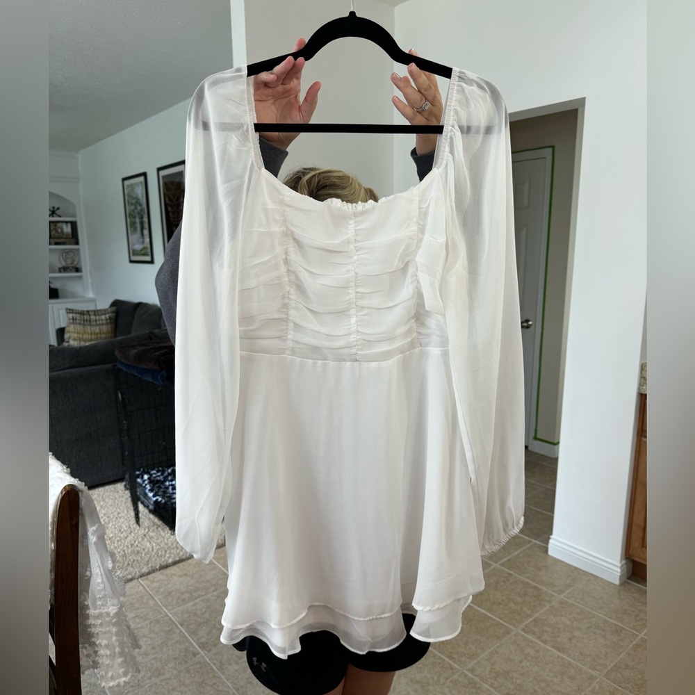 Altar’d State - Lori Long Sleeved Dress - White - Large